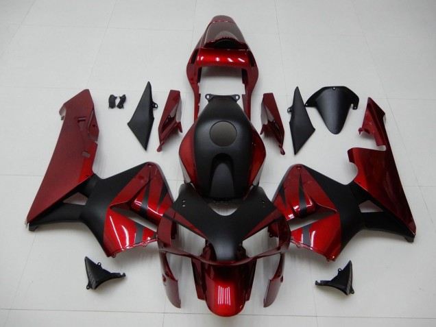 2003-2004 Red Matte Black Stripe Honda CBR600RR Motorcycle Fairings