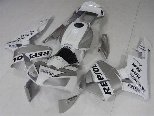 2003-2004 White Silver Black Repsol Honda CBR600RR Motorcycle Fairing