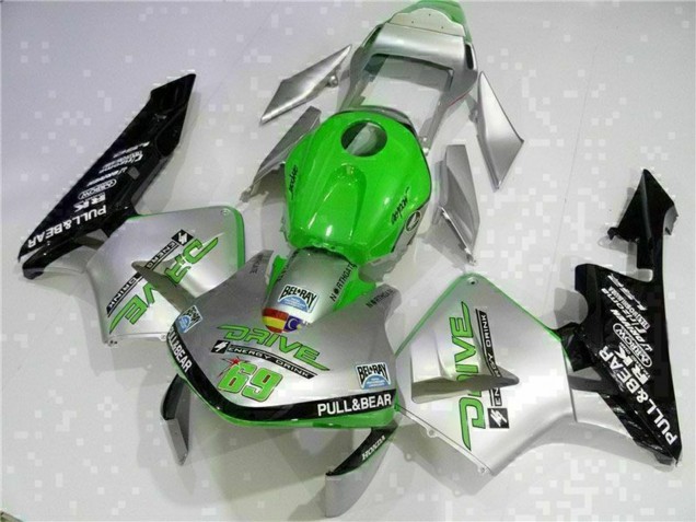 2003-2004 Silver Green Glossy Black Honda CBR600RR Motorcycle Fairing