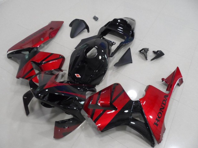2003-2004 Red Glossy Black Stripe Honda CBR600RR Motorcycle Fairing