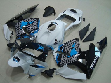 2003-2004 White Blue Glossy Black Honda CBR600RR Motorcycle Fairing