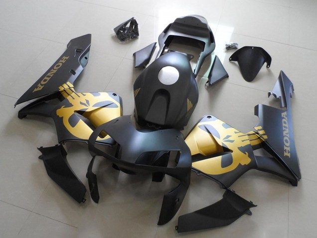 2003-2004 Matte Black Gold Honda CBR600RR Motorcycle Fairings