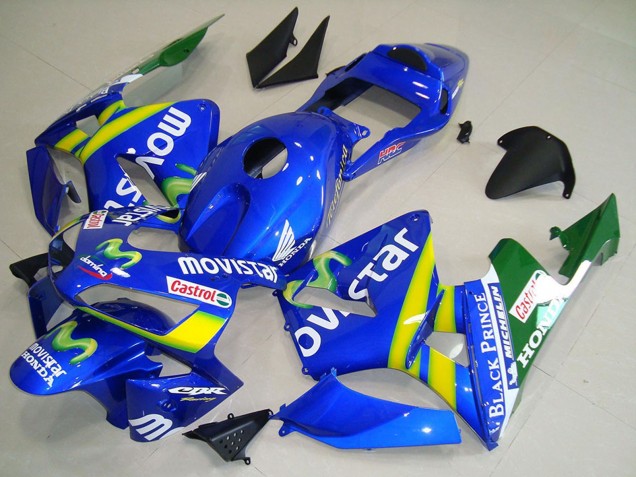 2003-2004 Blue Yellow Green MoviStar Honda CBR600RR Motorcycle Fairing