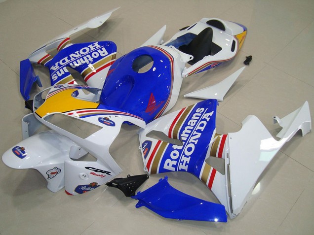 2003-2004 White Blue Yellow Rothmans Honda CBR600RR Motorcycle Fairings