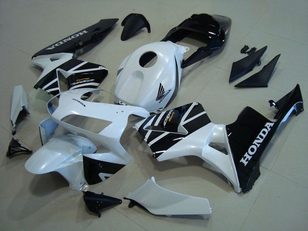 2003-2004 White Glossy Black Honda CBR600RR Motorcycle Fairings