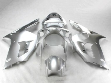2003-2004 Silver Kawasaki ZX6R Motorcycle Fairing Kits
