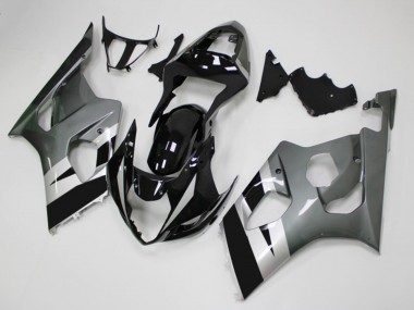2003-2004 Glossy Black Silver Grey Suzuki GSXR 1000 Motorcycle Fairings