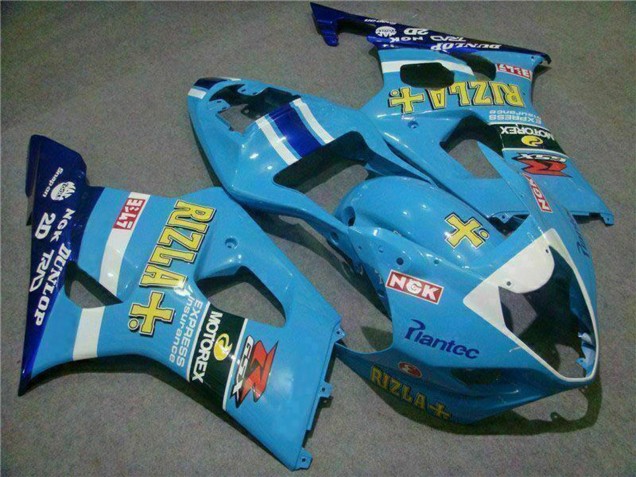 2003-2004 Blue White Yellow Rizla Suzuki GSXR 1000 Motorcycle Fairings