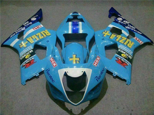 2003-2004 Blue White Yellow Rizla Suzuki GSXR 1000 Motorcycle Fairings