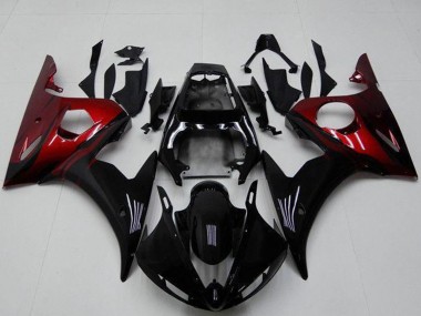 2003-2004 Glossy Black Red Yamaha YZF R6 Motorcycle Fairing Kits