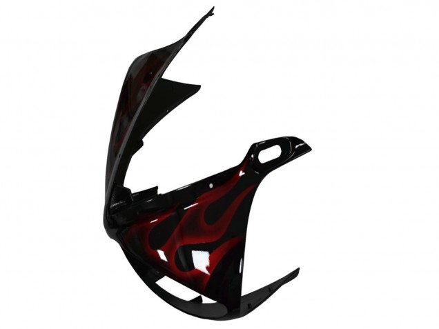 2003-2004 Glossy Black Red Flame Yamaha YZF R6 Motorcycle Fairing