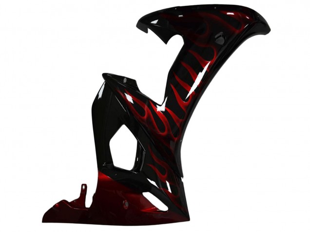 2003-2004 Glossy Black Red Flame Yamaha YZF R6 Motorcycle Fairing