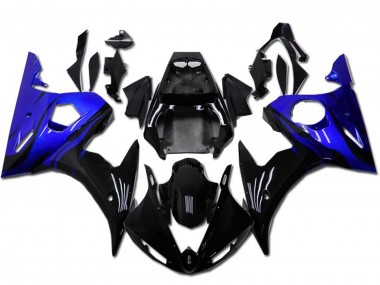 2003-2004 Blue Glossy Black Yamaha YZF R6 Motorcycle Fairing Kits