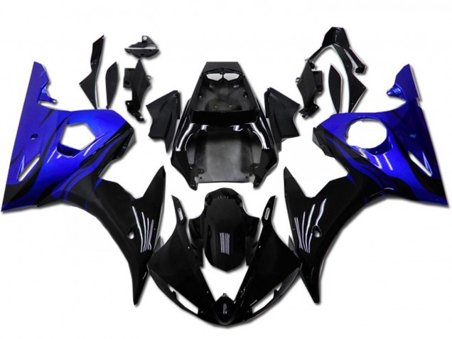 2003-2004 Blue Glossy Black Yamaha YZF R6 Motorcycle Fairing Kits