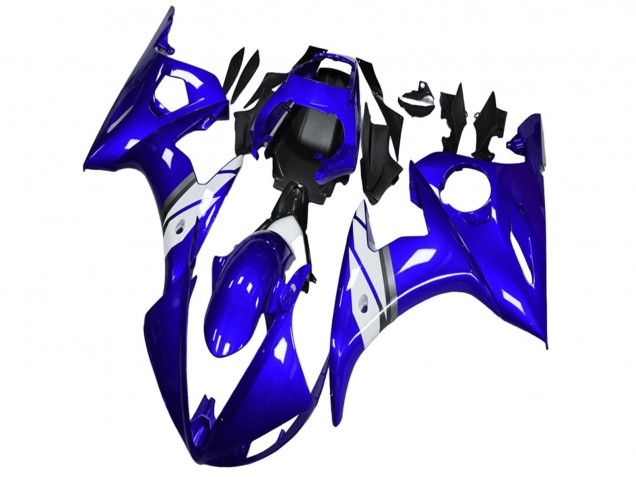 2003-2004 Blue White Yamaha YZF R6 Motorcycle Fairings