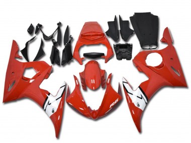 2003-2004 Red White Yamaha YZF R6 Motorcycle Fairings