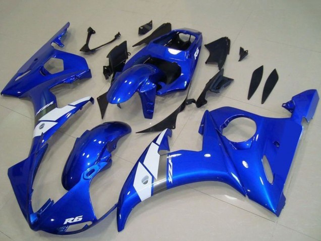 2003-2004 Blue White OEM Style Yamaha YZF R6 Motorcycle Fairing