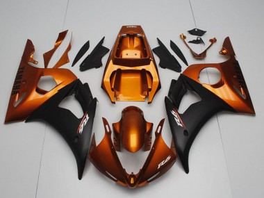 2003-2004 Orange Matte Black Yamaha YZF R6 Motorcycle Fairings