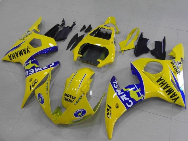 2003-2004 Yellow Blue Camel Yamaha YZF R6 Motorcycle Fairings