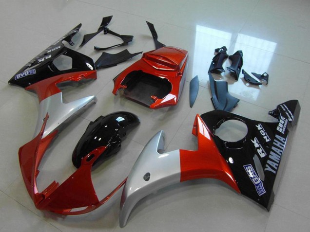 2003-2004 Red Silver Glossy Black Yamaha YZF R6 Motorcycle Fairings