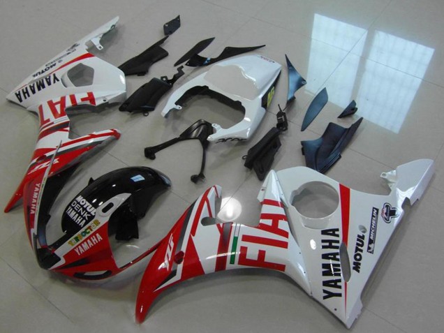 2003-2004 White Red Fiat Michelin Motul Yamaha YZF R6 Motorcycle Fairings