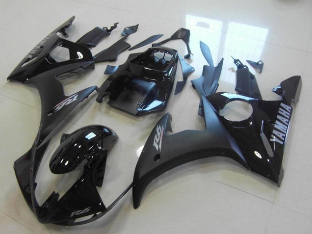 2003-2004 Glossy Black Matte Black Silver Decals Yamaha YZF R6 Motorcycle Fairings