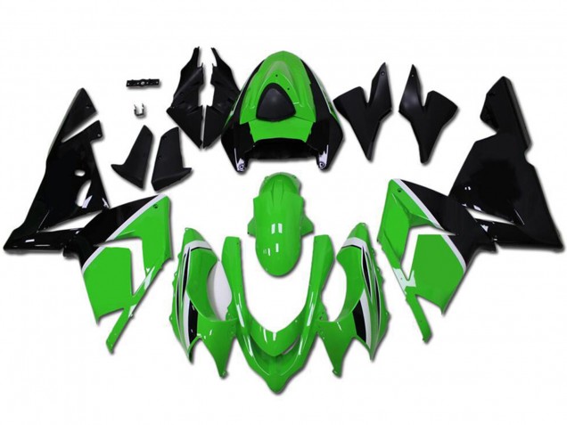2004-2005 Green Glossy Black Kawasaki ZX10R Motorcycle Fairings