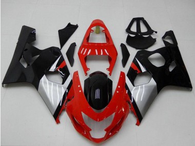 2004-2005 Red Silver Black Suzuki GSXR 600/750 Motorcycle Fairings