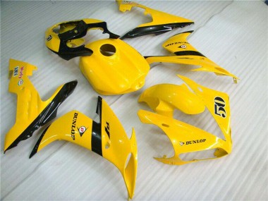 2004-2006 Yellow Glossy Black Dunlop 50 Yamaha YZF R1 Motorcycle Fairings