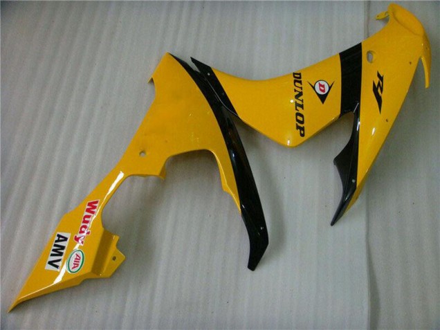 2004-2006 Yellow Glossy Black Dunlop 50 Yamaha YZF R1 Motorcycle Fairings
