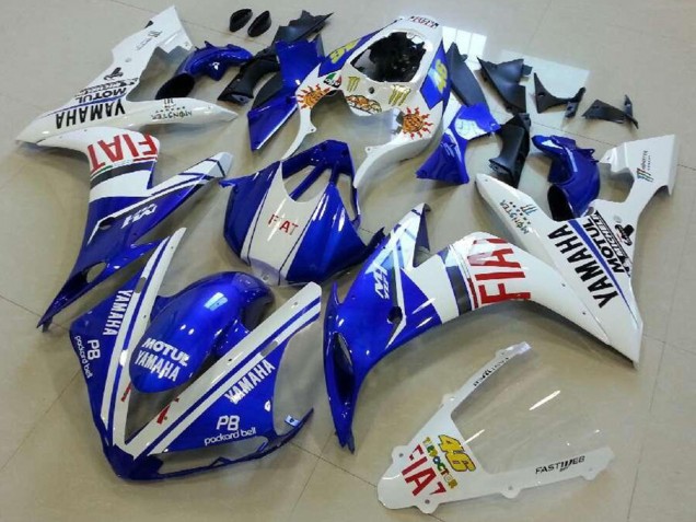 2004-2006 White Blue Red Fiat Yamaha YZF R1 Motorcycle Fairings