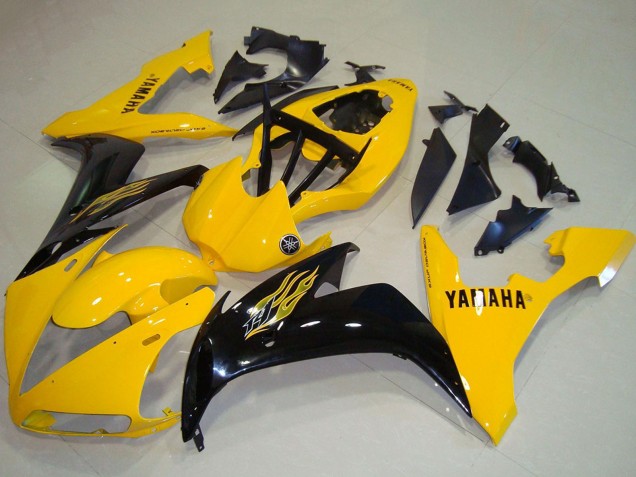 2004-2006 Yellow Glossy Black Yamaha YZF R1 Motorcycle Fairings