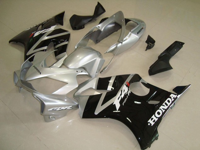 2004-2007 Silver Glossy Black Honda CBR600 F4i Motorcycle Fairing