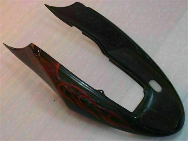 2004-2007 Glossy Black Red Flame Honda CBR600 F4i Motorcycle Fairings