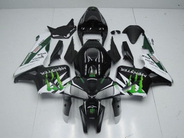2005-2006 Glossy Black White Green Monster Honda CBR600RR Motorcycle Fairing