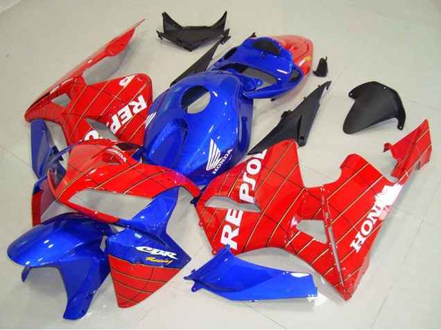 2005-2006 Blue Red Spider Man Repsol Honda CBR600RR Motorcycle Fairings