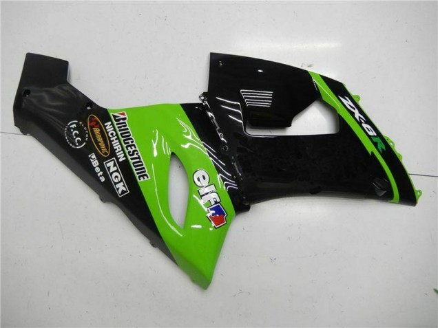 2005-2006 Green Glossy Black Elf Kawasaki ZX6R Motorcycle Fairings