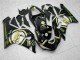 2005-2006 Glossy Black White Gold Lucky Strike Kawasaki ZX6R Motorcycle Fairings