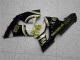 2005-2006 Glossy Black White Gold Lucky Strike Kawasaki ZX6R Motorcycle Fairings