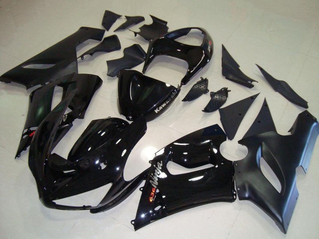 2005-2006 Glossy Black Matte Black Silver Red Kawasaki ZX6R Motorcycle Fairings