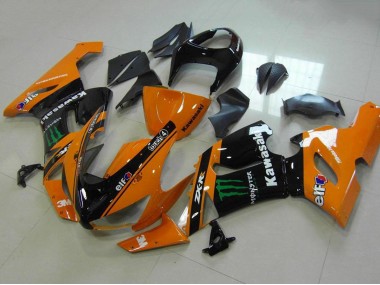 2005-2006 Orange Black Green Monster Kawasaki ZX6R Motorcycle Fairings