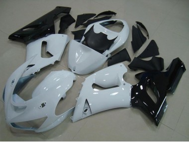 2005-2006 White Black Kawasaki ZX6R Motorcycle Fairing