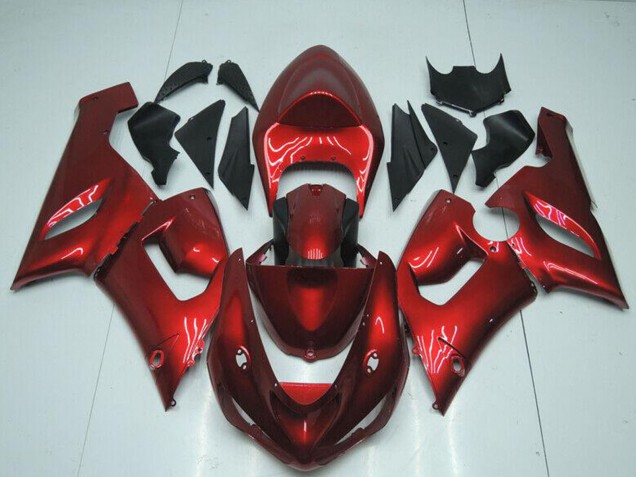 2005-2006 Candy Red Kawasaki ZX6R Motorcycle Fairings