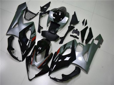 2005-2006 Glossy Black Silver Suzuki GSXR 1000 Motorcycle Fairing