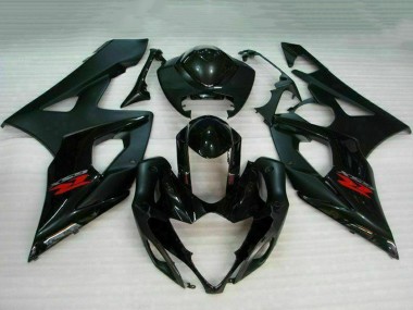 2005-2006 Glossy Black Matte Black Red Suzuki GSXR 1000 Motorcycle Fairing