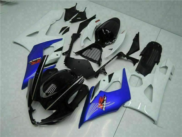 2005-2006 White Blue Glossy Black Suzuki GSXR 1000 Motorcycle Fairing