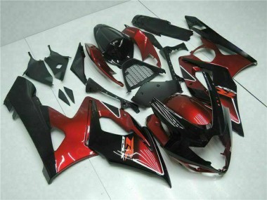 2005-2006 Red Glossy Black Suzuki GSXR 1000 Motorcycle Fairing