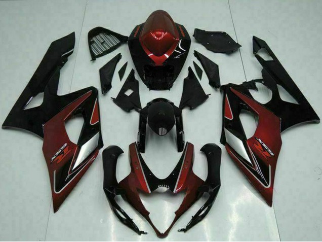 2005-2006 Red Silver Glossy Black Suzuki GSXR 1000 Motorcycle Fairings