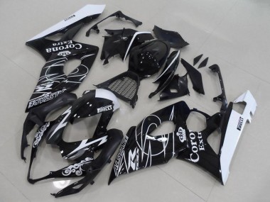 2005-2006 Glossy Black White Corona Suzuki GSXR 1000 Motorcycle Fairings
