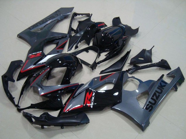 2005-2006 Glossy Black Matte Black Red Suzuki GSXR 1000 Motorcycle Fairings